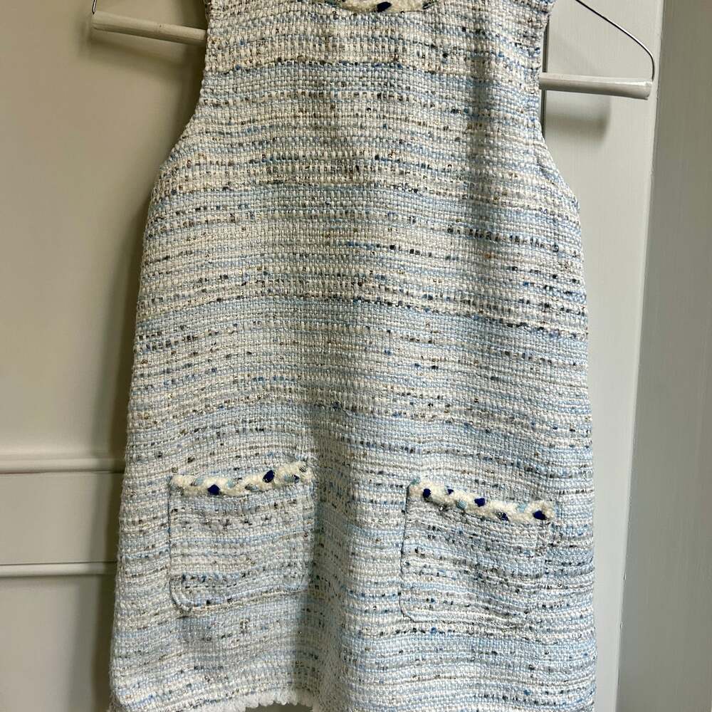 Doe A Dear Girls Blue Tweed Dress size 6